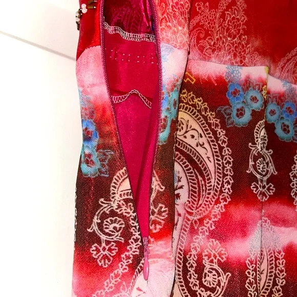 Boston Proper Paisley Beaded Women's Tank Top NWOT 4=(XL) Red/Pink Sequins Boho - Picture 9 of 14